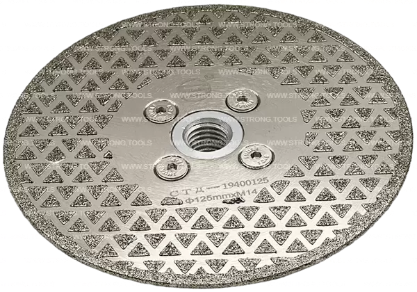 Алмазный диск с фланцем 125*М14 (гальванический) Strong СТД-19400125 - интернет-магазин «Стронг Инструмент» город Нижний Новгород