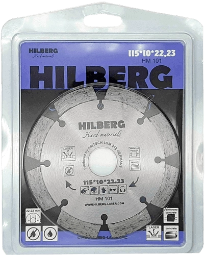 Алмазный диск по железобетону 115*22.23*10*2.0мм Hard Materials Laser Hilberg HM101 - интернет-магазин «Стронг Инструмент» город Нижний Новгород