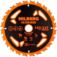 Универсальный пильный диск 165*20*24Т (reverse) Vezdehod Hilberg HVR165