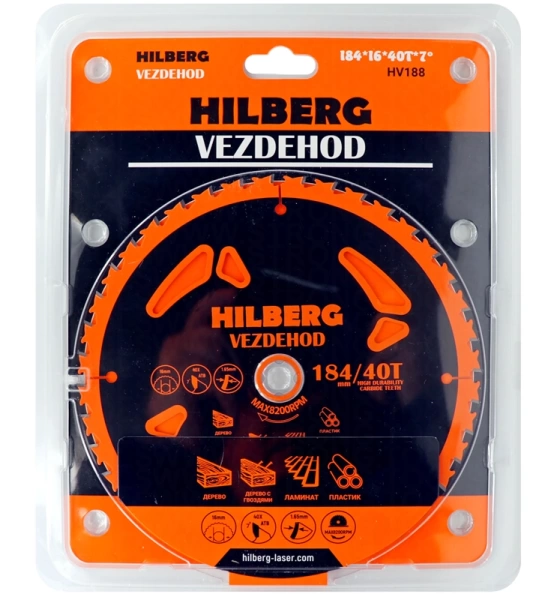 Универсальный пильный диск 184*16*40Т Vezdehod Hilberg HV188 - интернет-магазин «Стронг Инструмент» город Нижний Новгород
