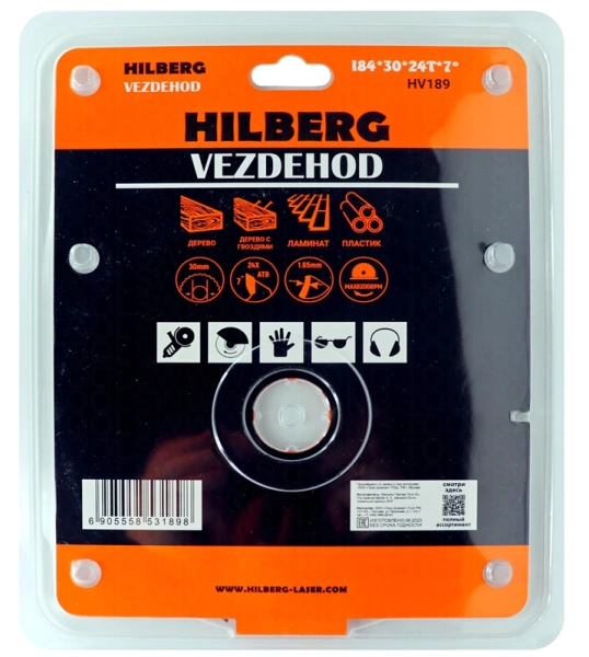 Универсальный пильный диск 184*30*24Т Vezdehod Hilberg HV189 - интернет-магазин «Стронг Инструмент» город Нижний Новгород